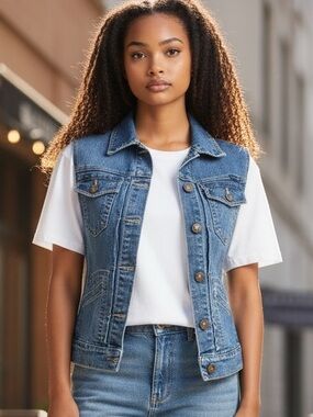 Women's Classic Blue Denim Vest